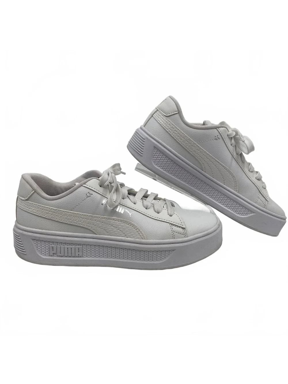 Puma White Smash V3 Platform Sneakers | Women’s Size 8.5